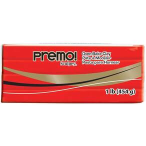 Argila de polímero assada no forno Sculpey Premo Cardmium Red Hue 454g