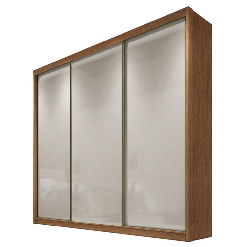 Guarda Roupa Casal Londres 3 Portas 8 Gavetas Cumaru 25 Fendi com Nicho – Novo Horizonte