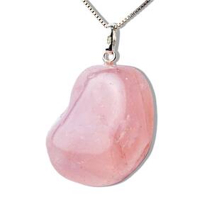 Colar Pedrinha Quartzo Rosa Verdadeira Montagem Prata 950
