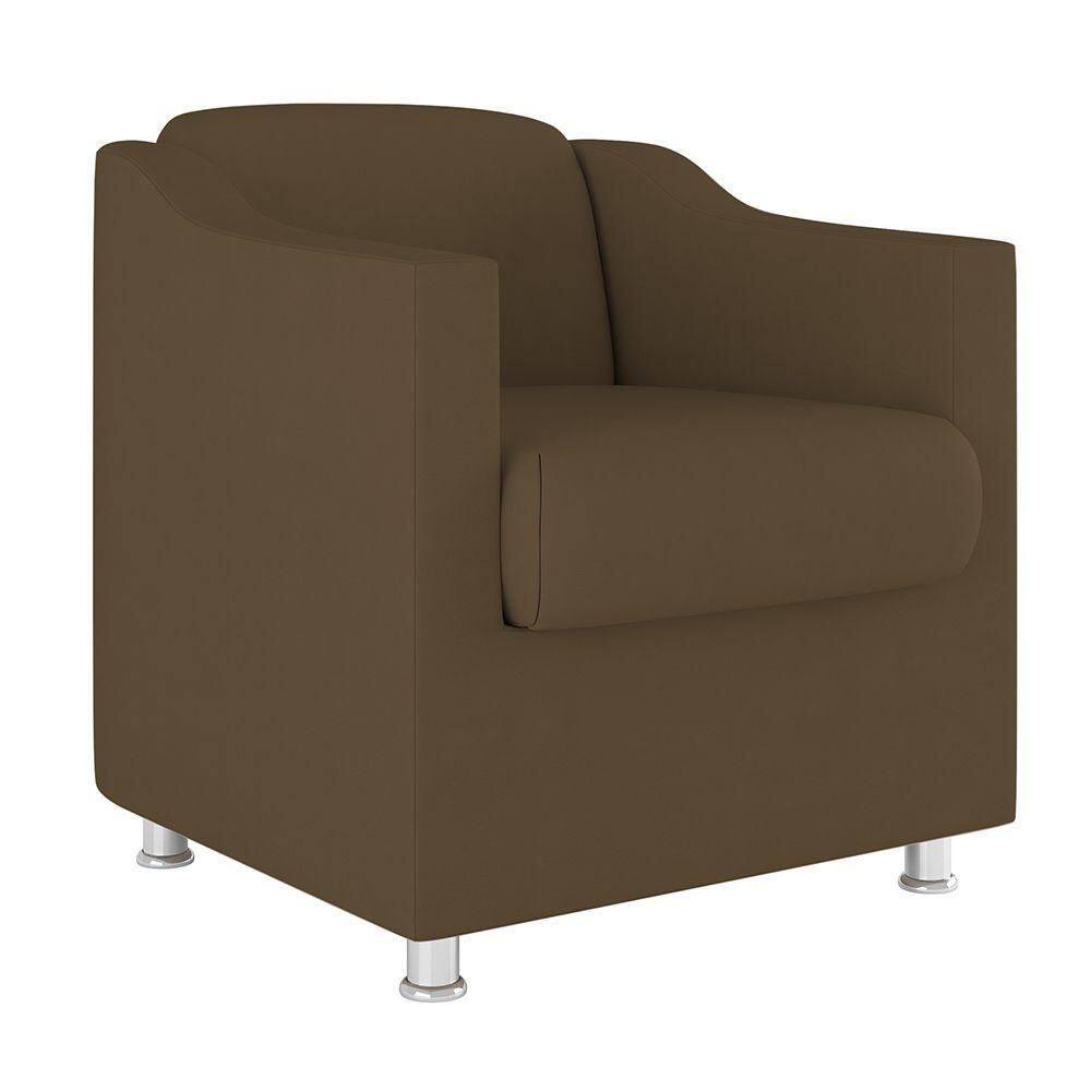 Kit 02 Poltronas Sofá Decorativa Recepção Clinica Estética Cílios marrom