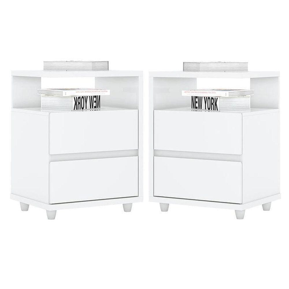 Kit 2 Mesas De Cabeceira Lacy Branco ? Henn