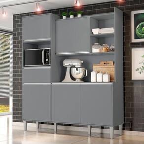 Armário Para Cozinha Kit Ambiente Isabel Cinza Fosco - Ajl