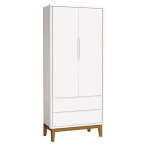 Guarda Roupa Infantil New Classic 2 Portas Branco Com Pés Madeira ? Reller
