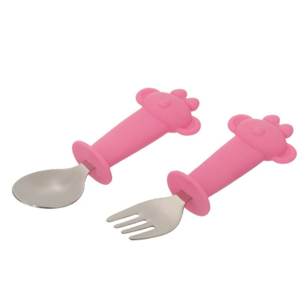 Talheres Inox Garfo Colher Cabo Silicone Lilica Ripilica BB