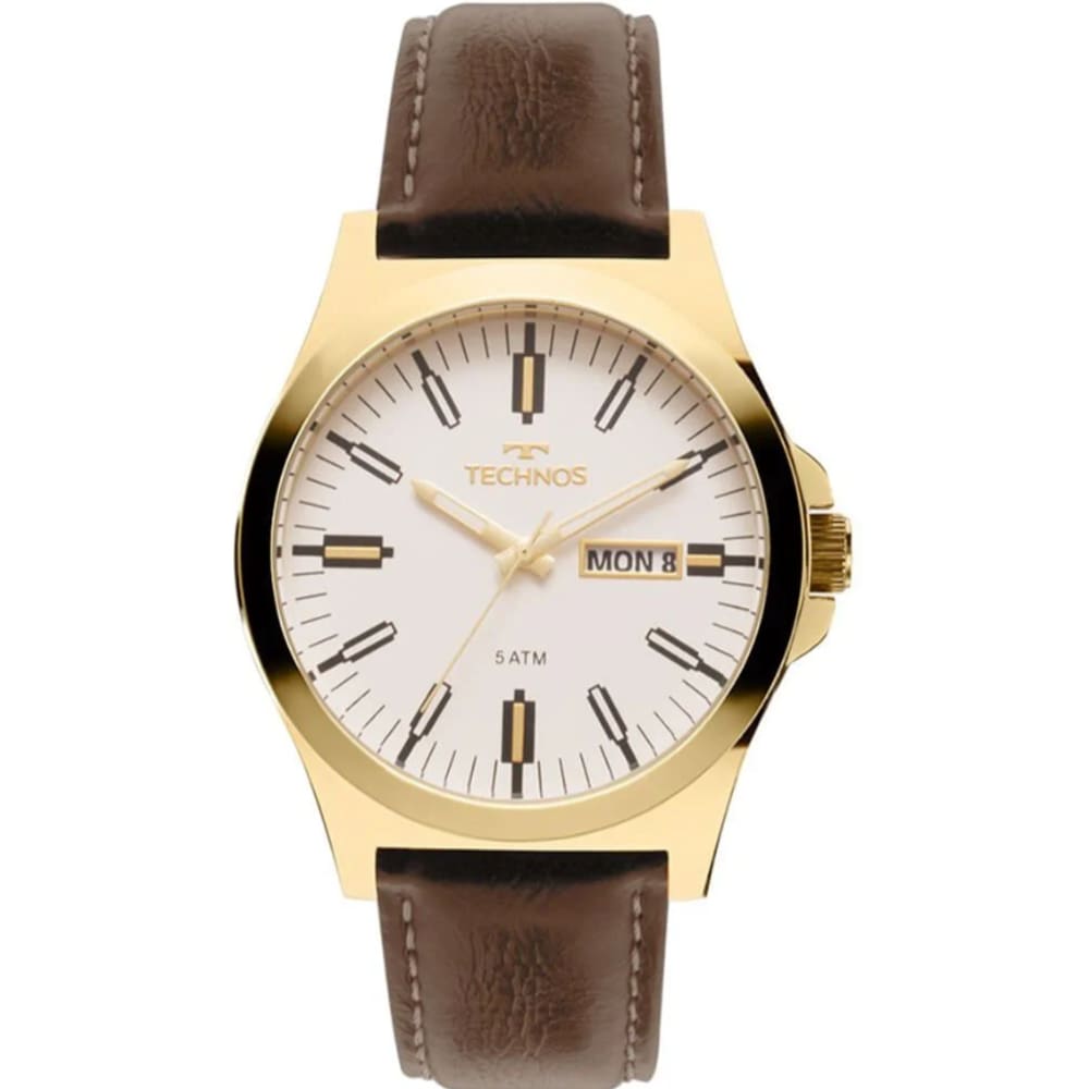 Relogio Technos Masculino Dourado Couro 2305Az/2B