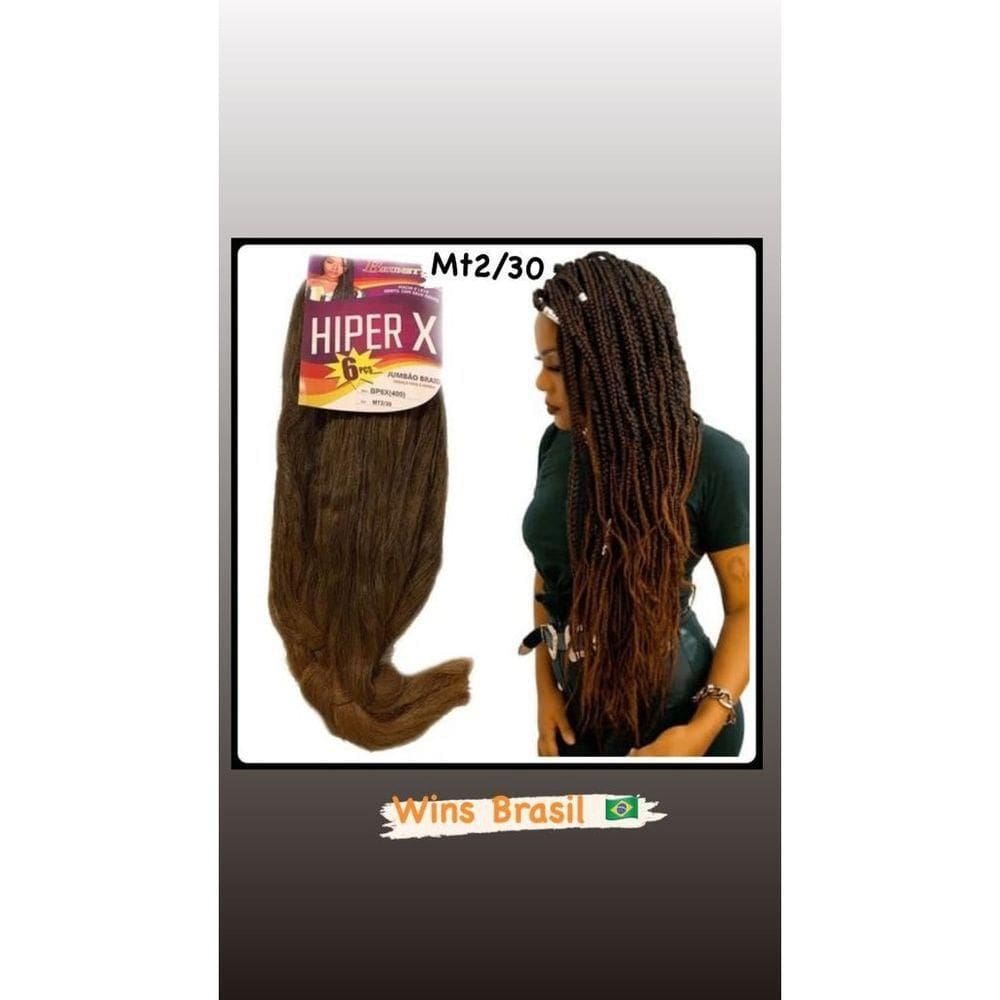 Jumbão Pacotão 400g Trança Braids Alta Qualidade Hiper X Cores:mt2-30(castanhoc-néctar das flores)