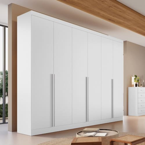 imagem-Guarda Roupa Casal 6 Portas em MDF Alvorada Bianchi - Branco