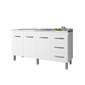 Balcão Para Pia Carina 140cm Sem Tampo Branco
