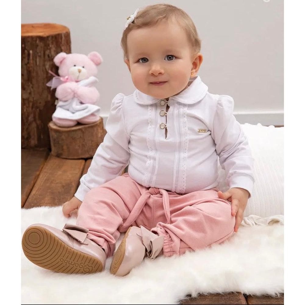 Conjunto Longo Bebê Menina Body Calça Inverno Paraiso 14675