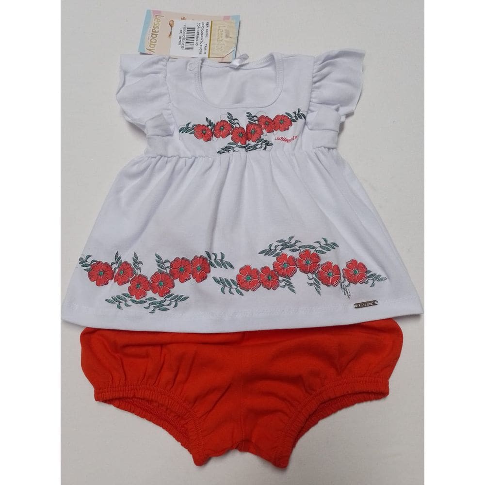 Conjunto Blusa Shorts Bebê Menina Estampado Verão Lessa 9080