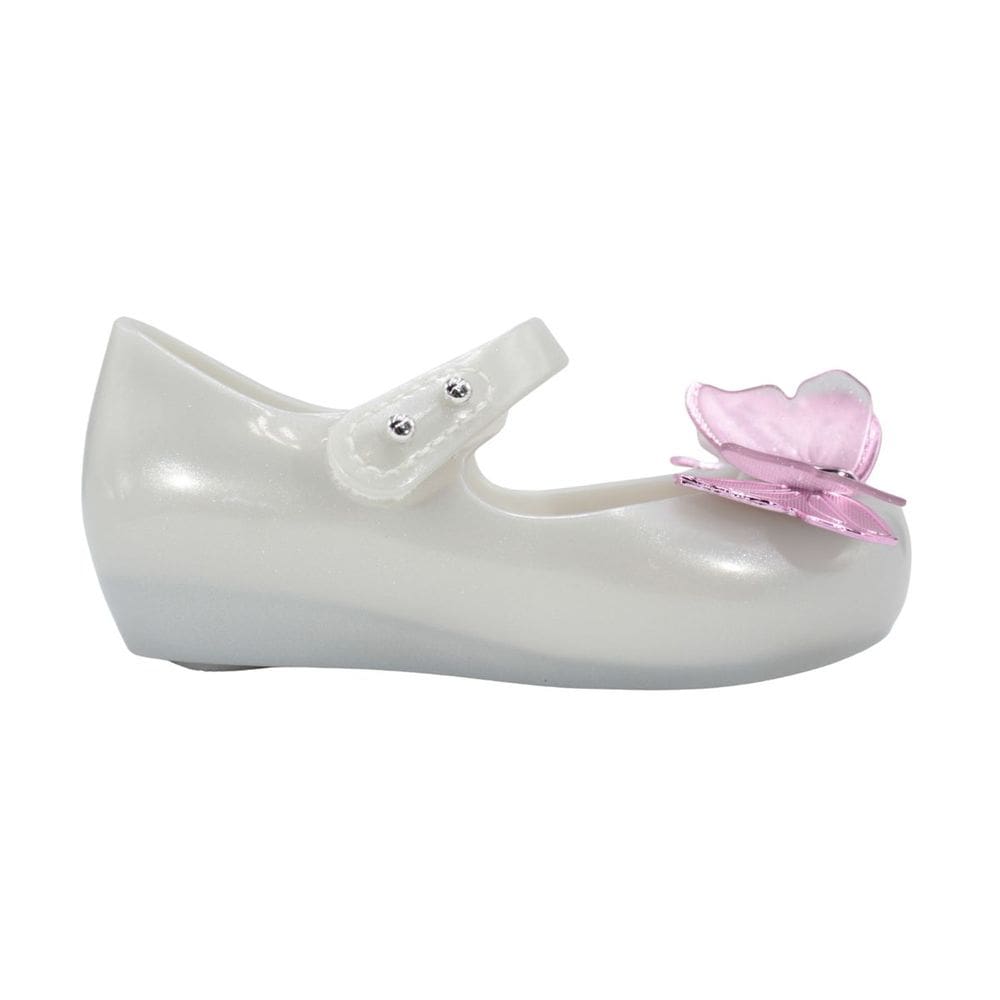 Sapatilha Mini Melissa Ultragirl Fly bb Branco Perolado/Rosa