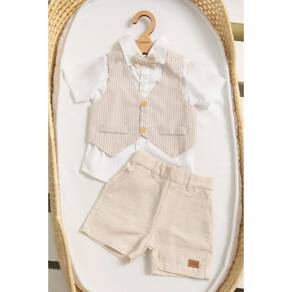 Conjunto Luxo 4 Pçs Social Bebê Menino Verão LessaKids B9107
