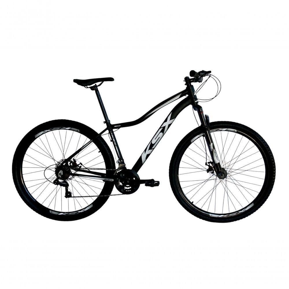 Bicicleta Aro 29 Ksx Sd7 Feminina 21v Cabos Internos Alumínio Freios A Disco Garfo Suspensão Preto Branco Tamanho 17