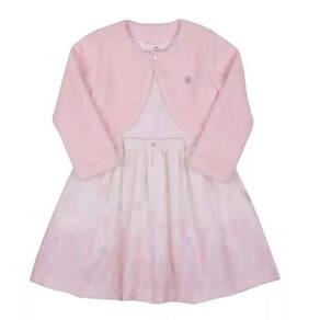 Kit Luxo Vestido Estampado Bolero Pelo Menina Paraiso 14821