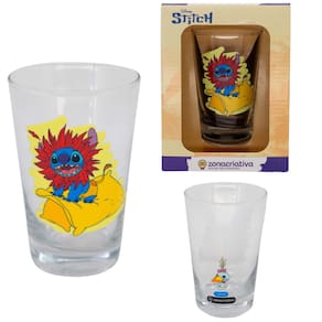 Copo Stitch Rei Leão 300ml Vidro – Presente Criativo - Oficial Disney