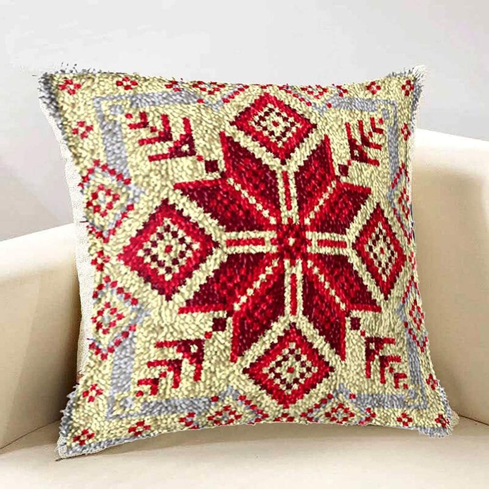 Almofada decorativa de Natal Latch Hook MIAOLLUN 43x43cm