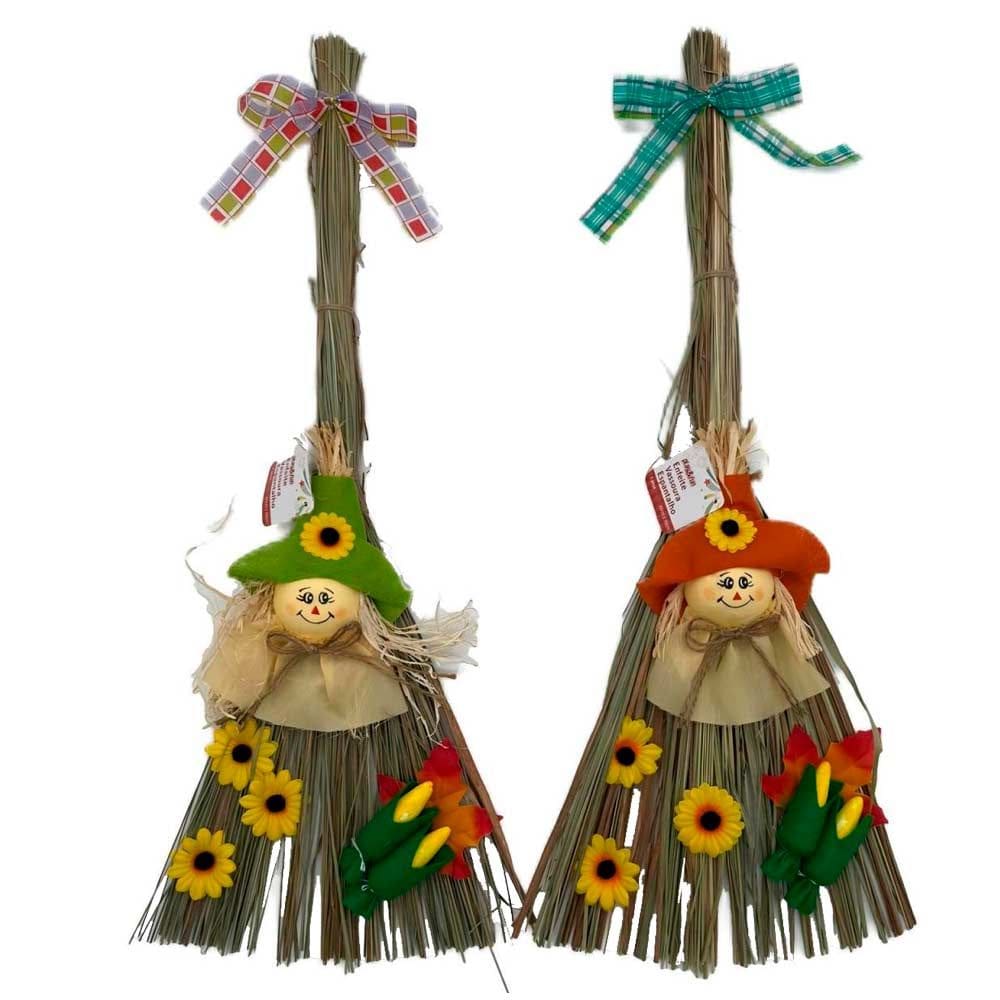 Vassoura Espantalho 60x30CM CV245248 PlayFun - Item diverso