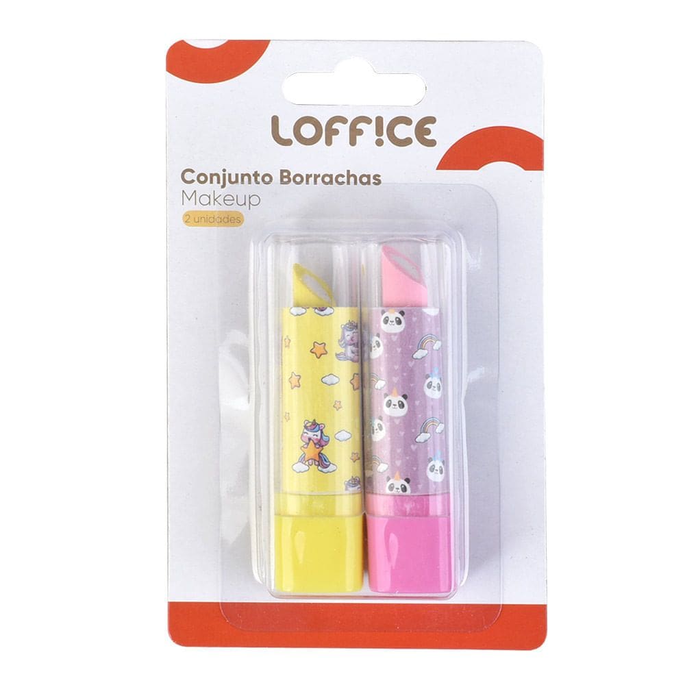 Conjunto de Borracha com 2 Unidades Loffice diverso