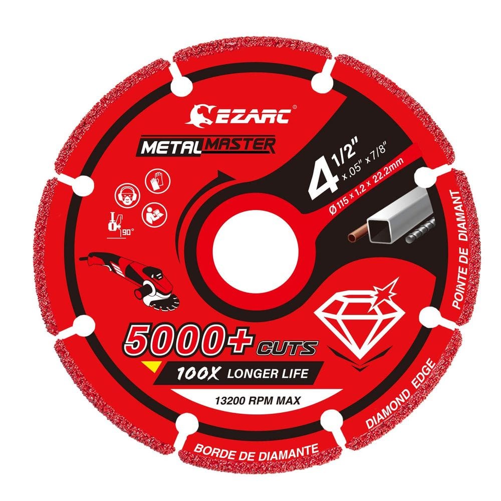 Disco de corte diamantado EZARC para metal 4,5 x 22 mm com mais de 5000 cortes