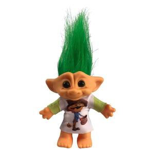 Boneca Troll Yintlilocn Vintage de 7,5 polegadas com cabelo verde em PVC