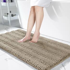 Tapete de banheiro Yimobra Ultra Plush Chenille 44x24cm Camel