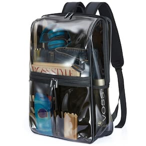 Mochila transparente HIMZ WARRIOR Heavy Duty Large para adultos preta
