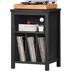 Suporte para toca-discos Joaxswe com armazenamento de discos de vinil