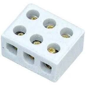 Conector Porcelana Tripolar 10 Mm 50 Un Foxlux