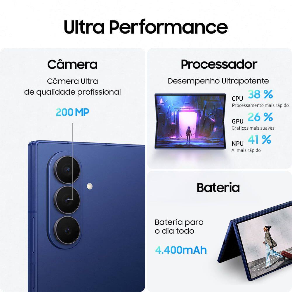 Celular Samsung Galaxy Z Fold7 1TB, 16GB | Casas Bahia