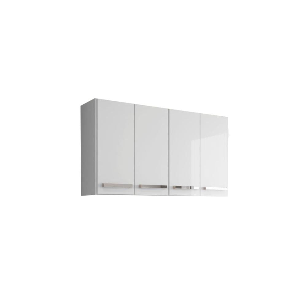 Armario Aereo Suspenso de Parede 4 Portas Branco Georgia Brienza Movelaria