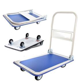 Carrinho Carga Plataforma 150kg 4 Rodas Reforçada Dobrável