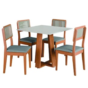 Conjunto Sala de Jantar Mesa Athenas Quadrada 4 Cadeiras Santiago Dobuê