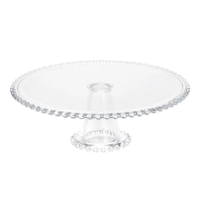 Prato P/ Bolo Doces C/ Pé Boleira Redondo Pearl Cristal Wolf