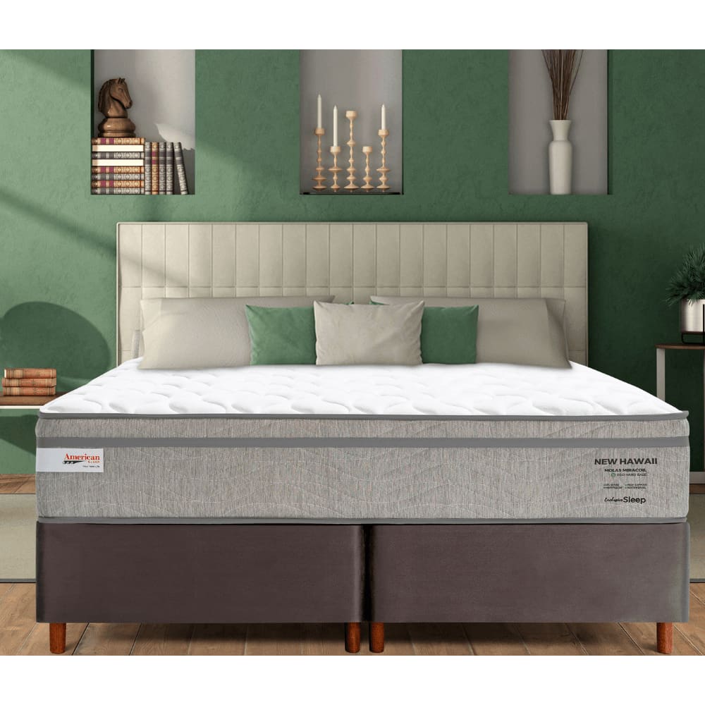 Colchão Molas Miracoil America Sleep New Hawaii  Eco Hard base 24cm