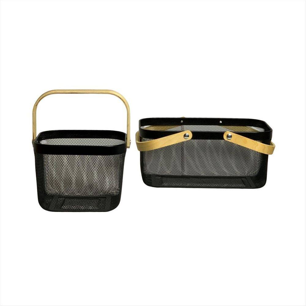 Conjunto 2 Cesta Organizadoras Caixa Ordene Retangular Metal