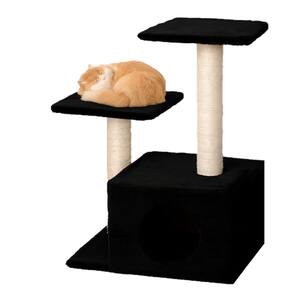 Arranhador E Casinha Para Gato Dois Andares Luxo Preto