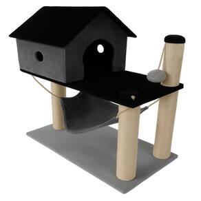 Arranhador Para Gato Grande Com Casinha E Rede