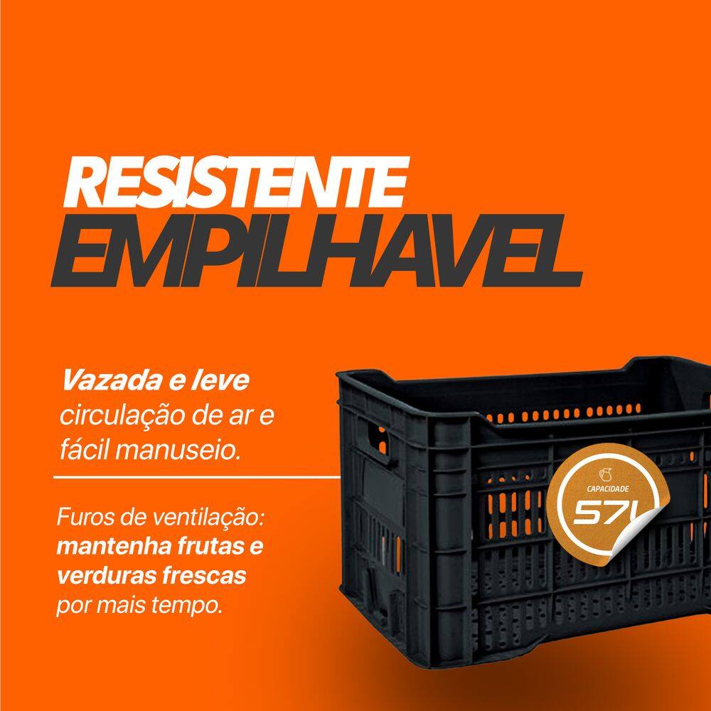 Caixas Plásticas Hortifrúti Agrícola 57L Vazada | Casas Bahia