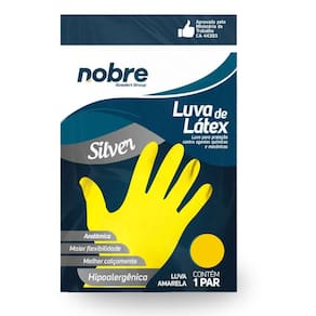 Luva De Borracha/Látex Amarela Silver Tamanho G