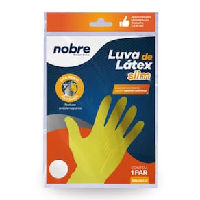 Kit De Pares 3 Luva De Borracha/Látex Amarela Slim Tamanho P