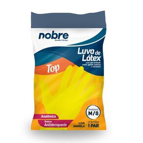 Kit De 3 Luvas De Borracha/Látex Amarela Top Tamanho P