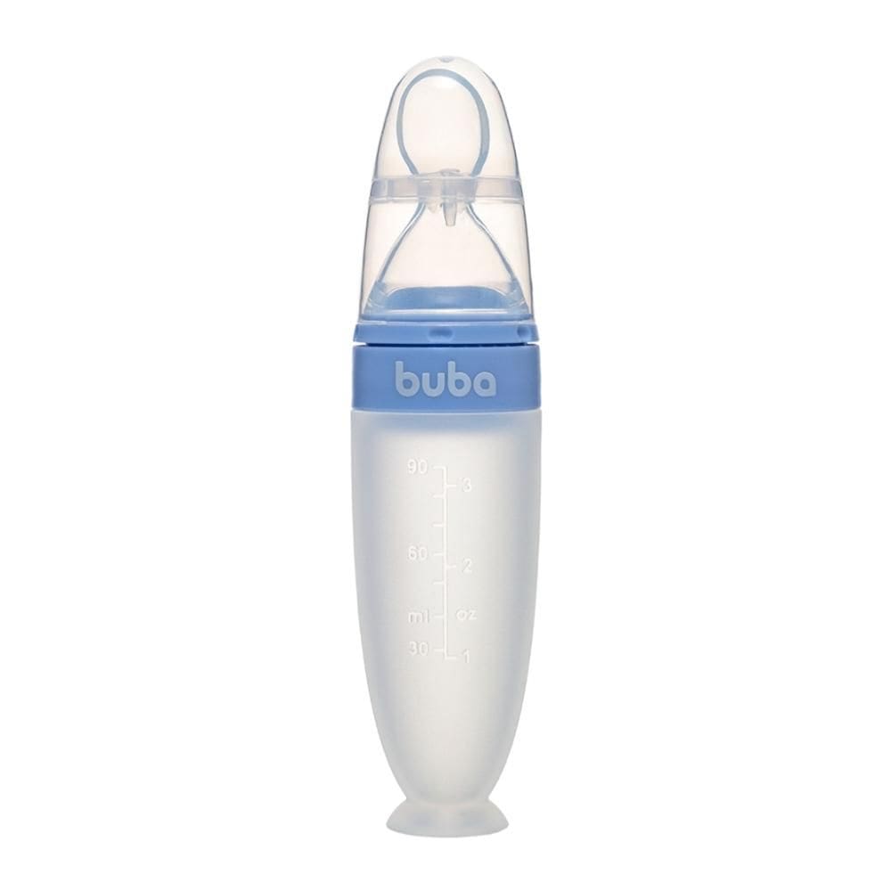 Colher Dosadora para Papinha em Silicone com Ventosa Azul - Buba