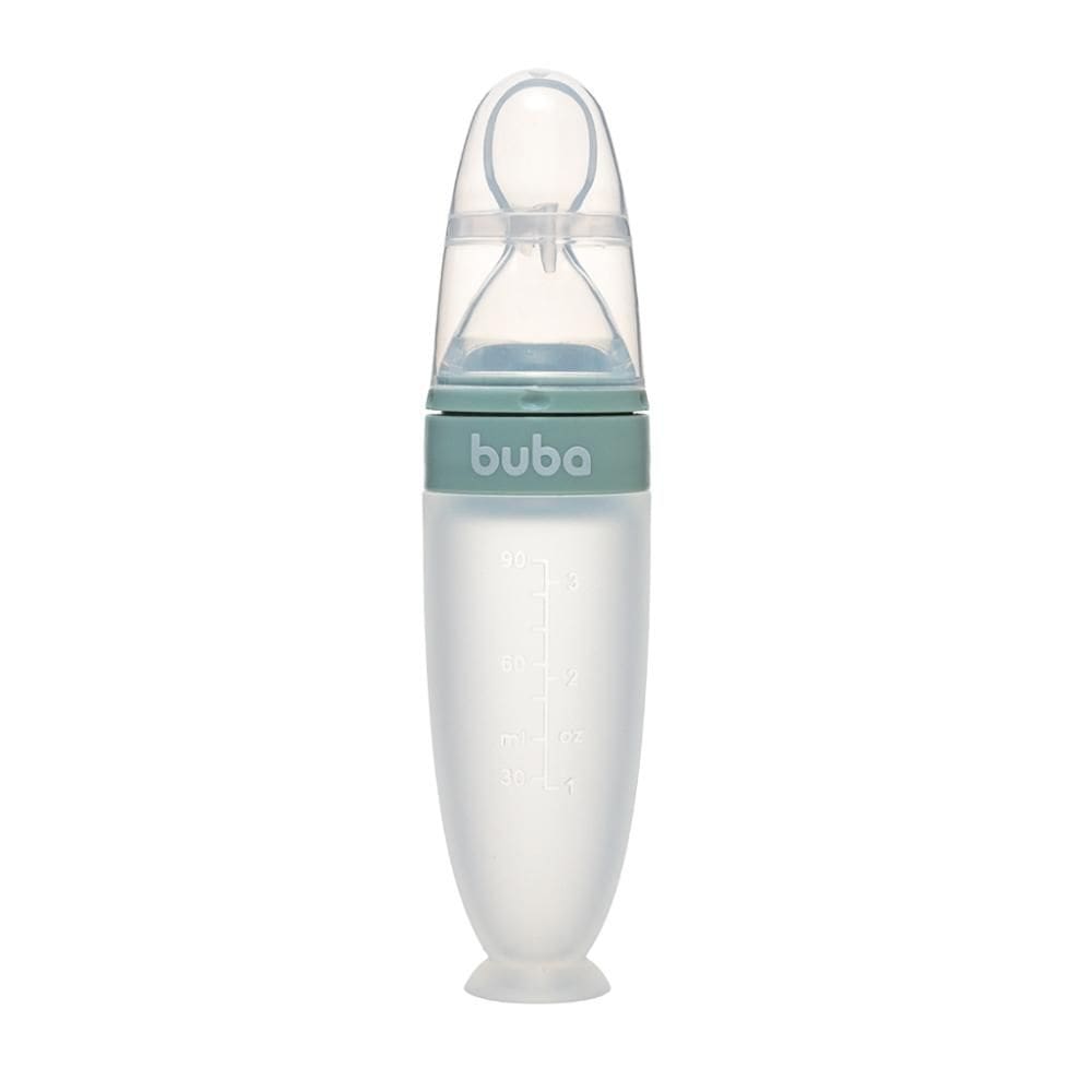 Colher Dosadora para Papinha em Silicone com Ventosa Verde - Buba