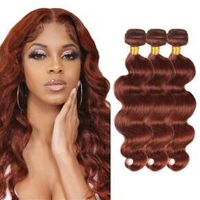 #33 Pacotes de cabelo humano LadrxADR Brown Body Wave 30 35 40 cm 3x 100g