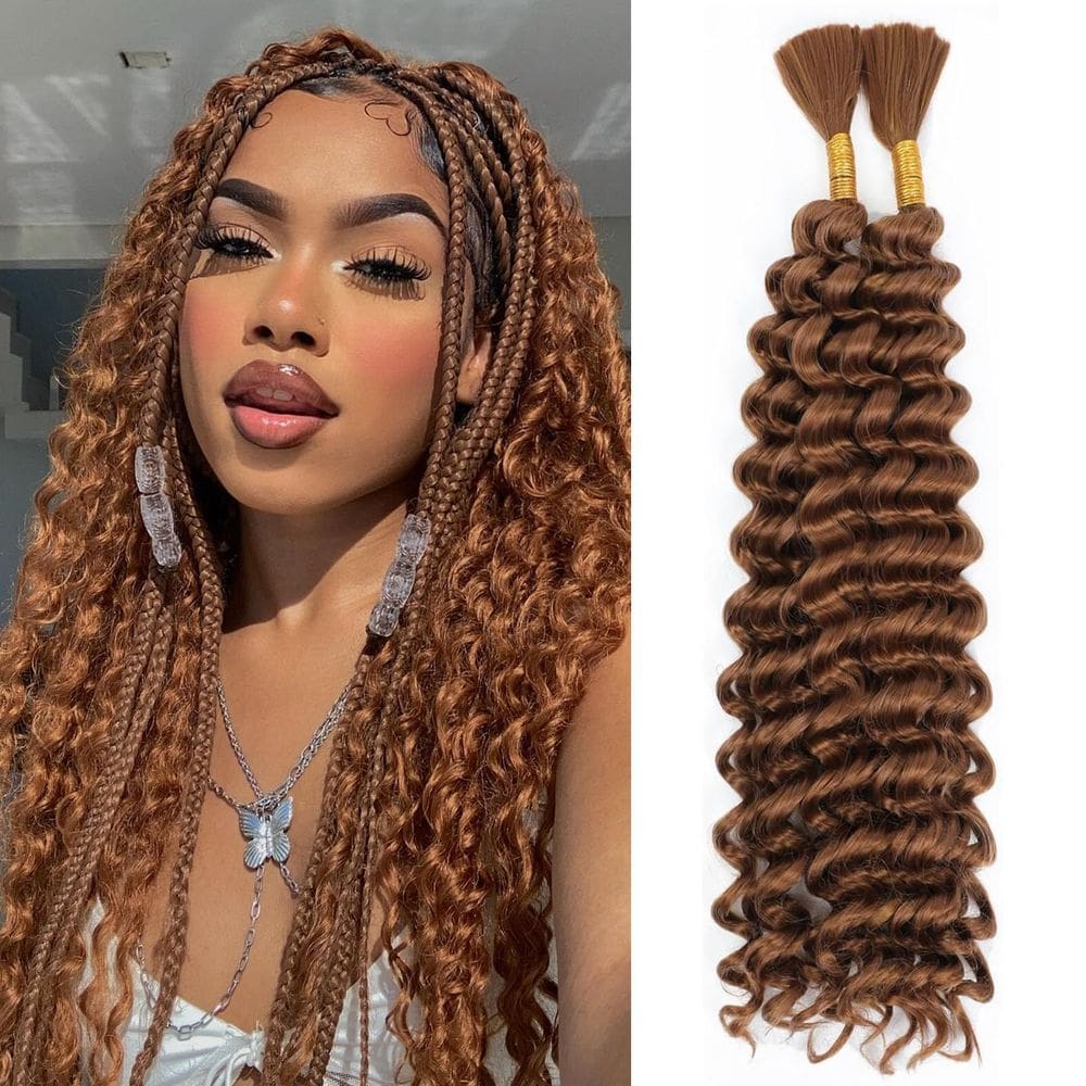 Cabelo trançado LYISKB Brown 100g 45cm Deep Wave Bohemian