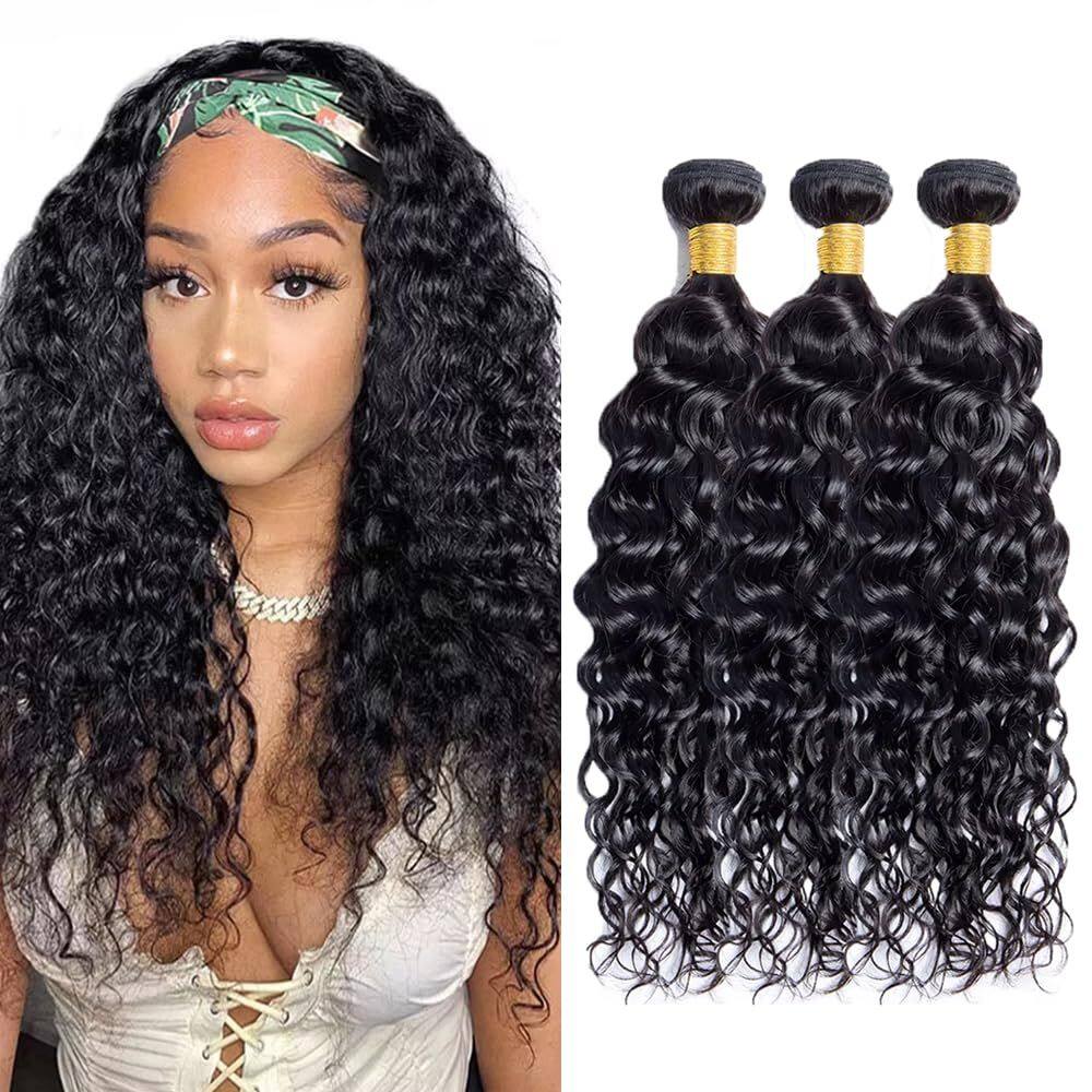 Pacotes de cabelo LadrxADR Water Wave Human Hair #1B 300g 40-50cm