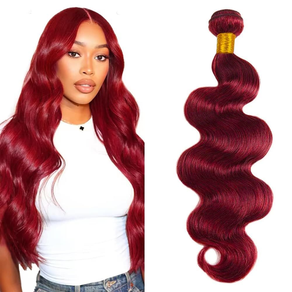 Pacotes de cabelo LadrxADR Burgundy Body Wave 99J 55cm