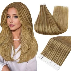 Fita adesiva Full Shine para extensões de cabelo humano de 50 g, 20 unidades de 56 cm