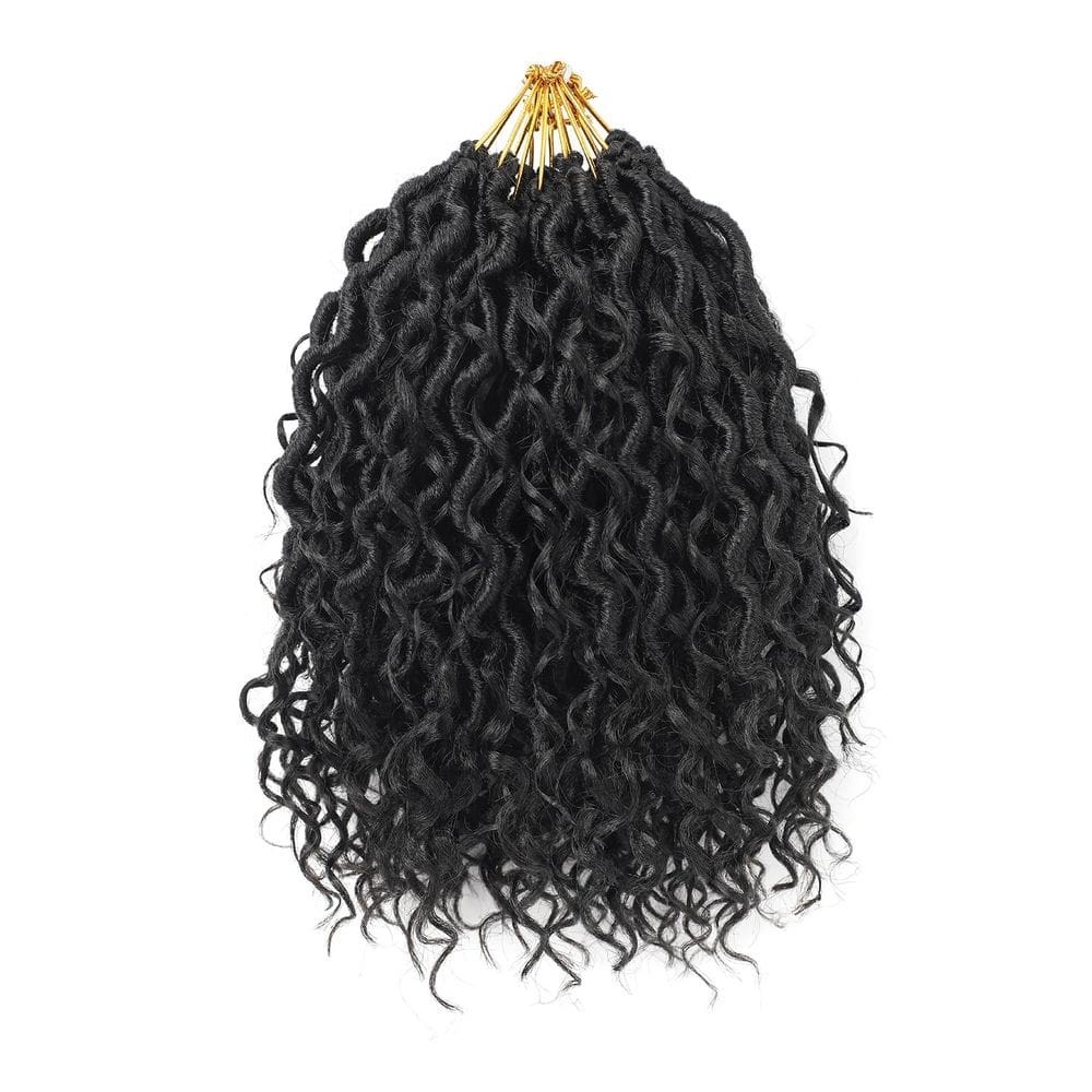 Extensões de cabelo Aipin Short Goddess Locs 14 cm 7 pacotes 1B