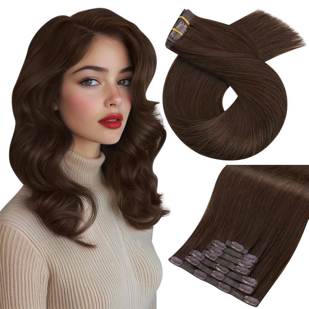 Extensões de cabelo Moresoo Seamless Clip em cabelo humano 120g